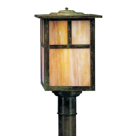 Arroyo Craftsman 10" Mission Post Mount Without Overlay (Empty), Bronze, Cream Glass MP-10ECR-BZ